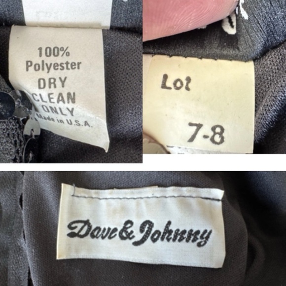 vintage 70s 80s dave and johnny sequin beaded Fringed Flapper Dress sleeveless - Picture 11 of 16